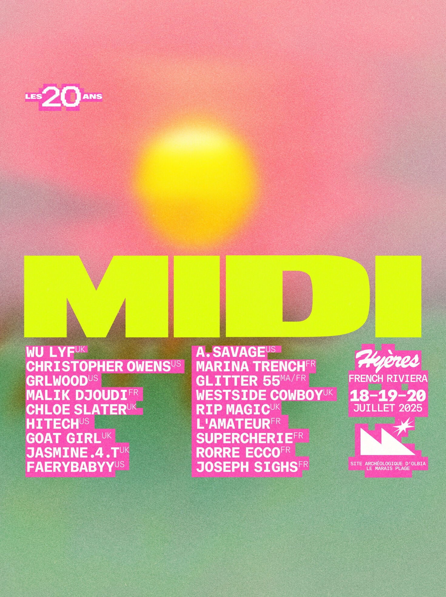 Midi Festival 20th anniversary special program on agn&egrave;s b radio all the week